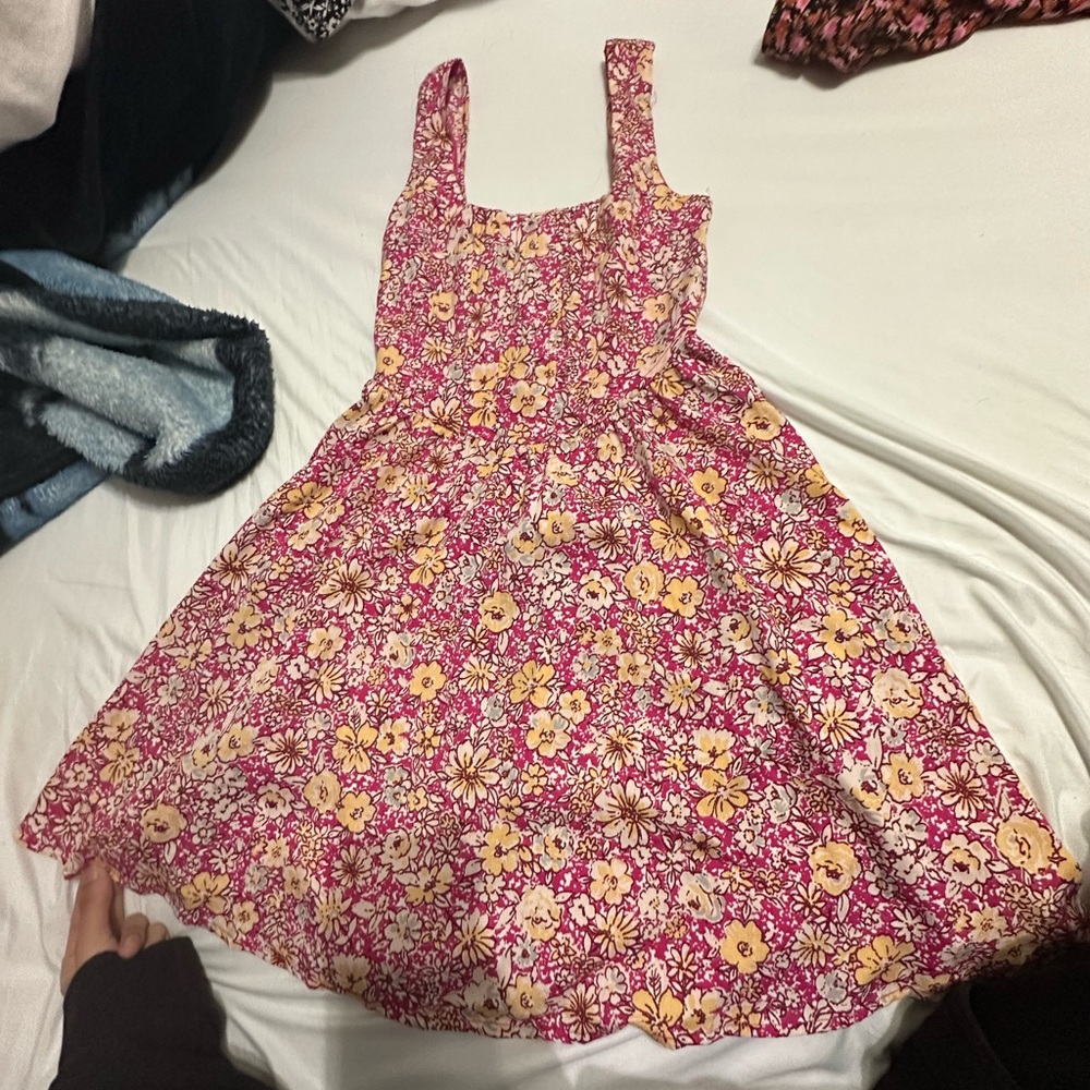 Pink floral corset sundress